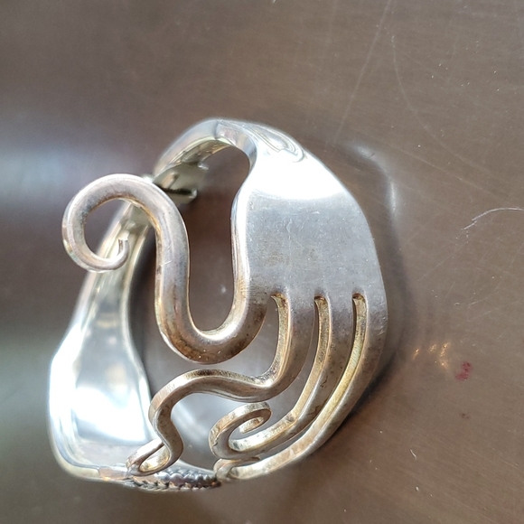 Bracelet - HANDCRAFTED, Metal " fork". ESTATE PIECE - VINTAGE FINAL PRICE - Picture 6 of 12